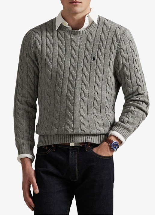 Ralph Lauren Kabelgebreide pullover met logoborduring