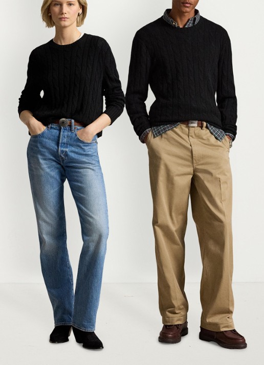 Ralph Lauren Kabelgebreide pullover van kasjmier - voorkant 2 polo black / zwart