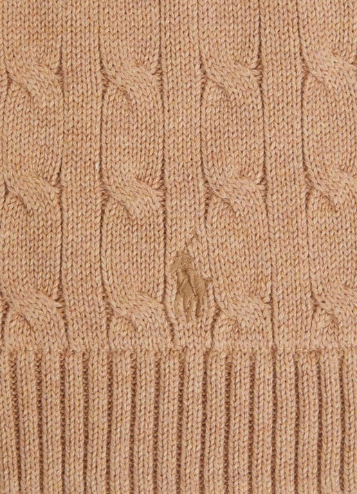 Ralph Lauren Kabelgebreide sjaal 120 x 16 cm - detail 3 camel