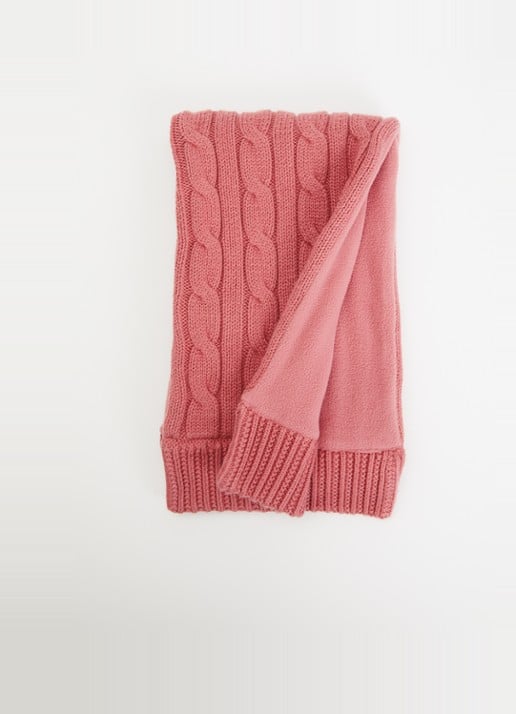 Ralph Lauren Kabelgebreide sjaal met logoborduring 125 x 20 cm