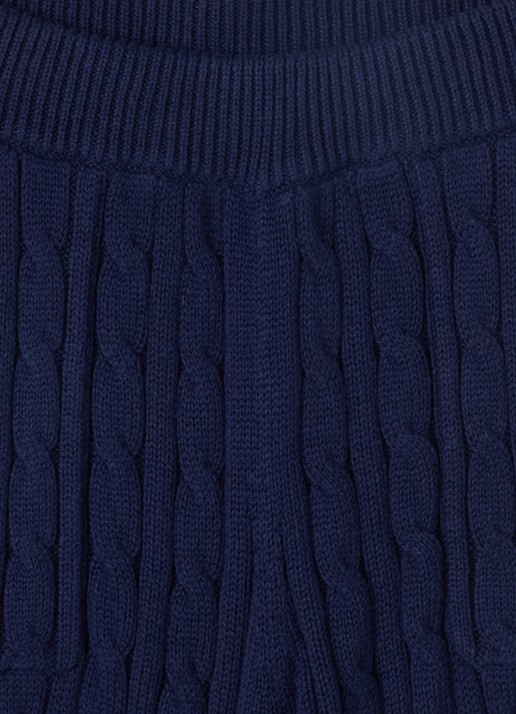 Ralph Lauren Kabelgebreide straight fit broek met logoborduring - detail donkerblauw