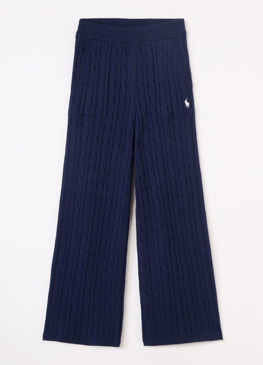 Ralph Lauren Kabelgebreide straight fit broek met logoborduring