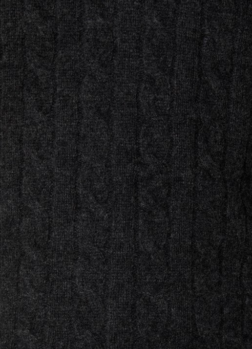 Ralph Lauren Kabelgebreide trui in kasjmierblend met logoborduring - detail 2 donkergrijs