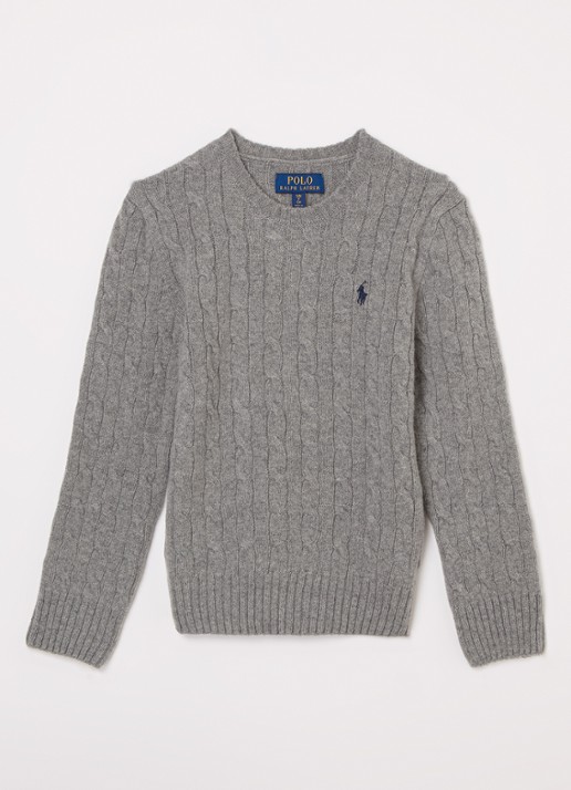 Ralph Lauren Kabelgebreide trui in kasjmierblend