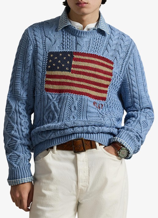 Ralph Lauren Kabelgebreide trui met ingebreid patroon