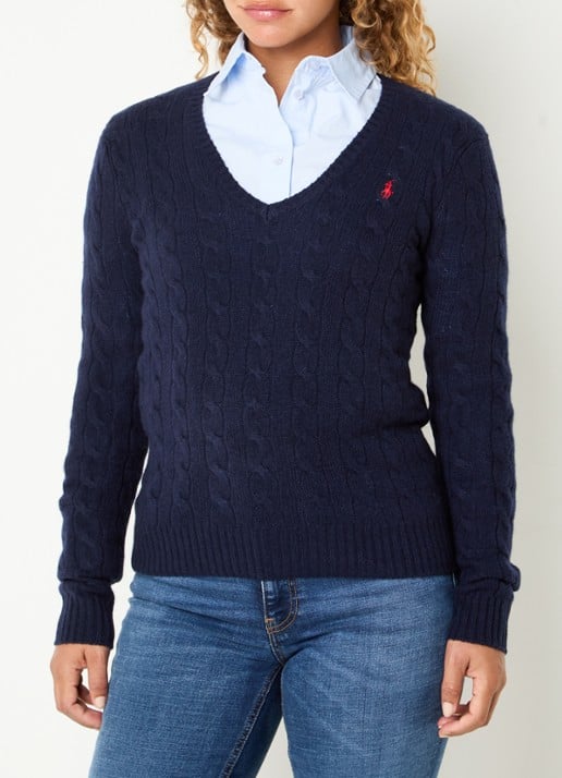Ralph Lauren Kabelgebreide trui met logo borduring