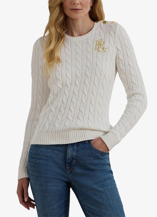 Ralph Lauren Kabelgebreide trui met logoborduring