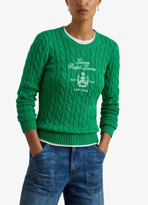 Ralph Lauren Kabelgebreide trui met logoborduring