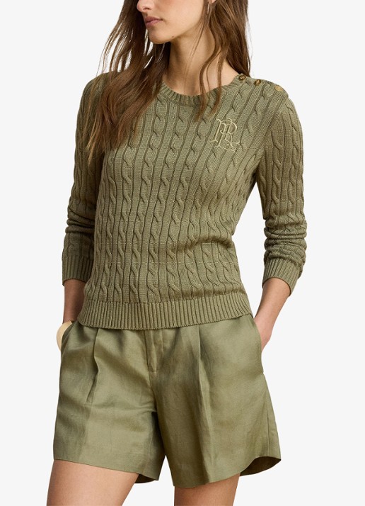 Ralph Lauren Kabelgebreide trui met logoborduring