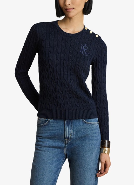 Ralph Lauren Kabelgebreide trui met logoborduring