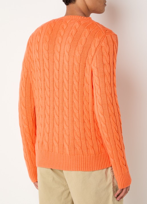 Ralph Lauren Kabelgebreide trui met logoborduring - achterkant spring melon-33ic