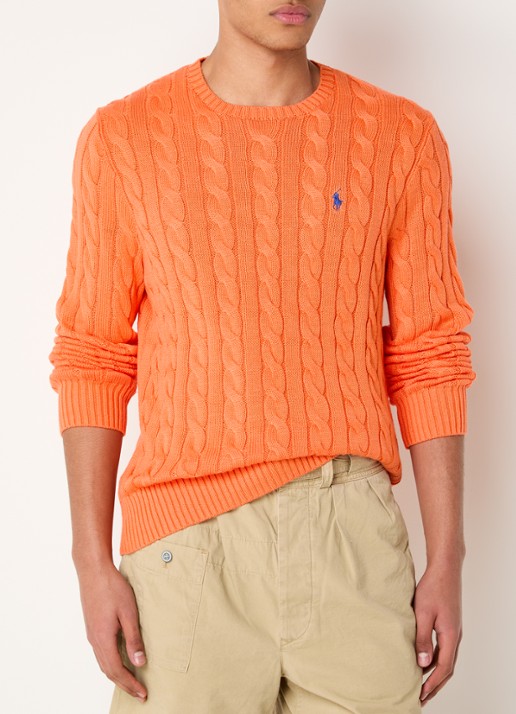 Ralph Lauren Kabelgebreide trui met logoborduring - detail 4 spring melon-33ic