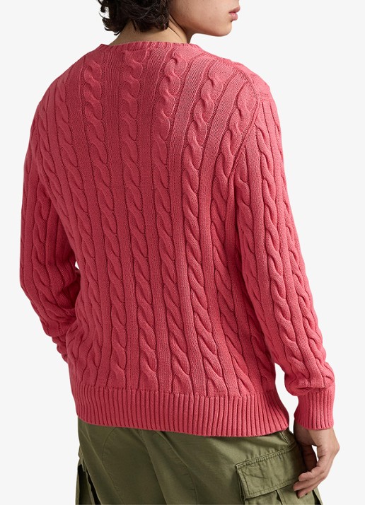 Ralph Lauren Kabelgebreide trui met logoborduring - achterkant pale red-337z