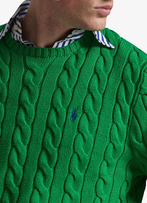 Ralph Lauren Kabelgebreide trui met logoborduring - detail 3 billard-48n8