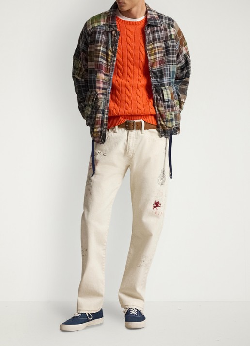 Ralph Lauren Kabelgebreide trui met logoborduring - detail 2 sailing orange-36ph