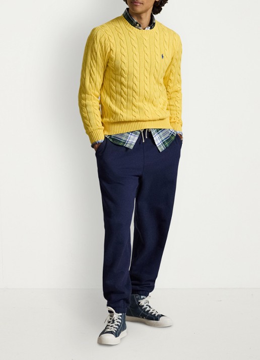 Ralph Lauren Kabelgebreide trui met logoborduring - detail 4 collegiate yellow-3jz4
