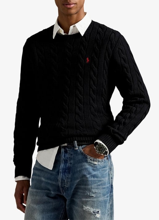 Ralph Lauren Kabelgebreide trui met logoborduring