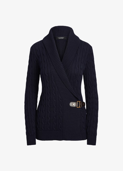 Ralph Lauren Katoenen trui met gesp - voorkant 2 blauw