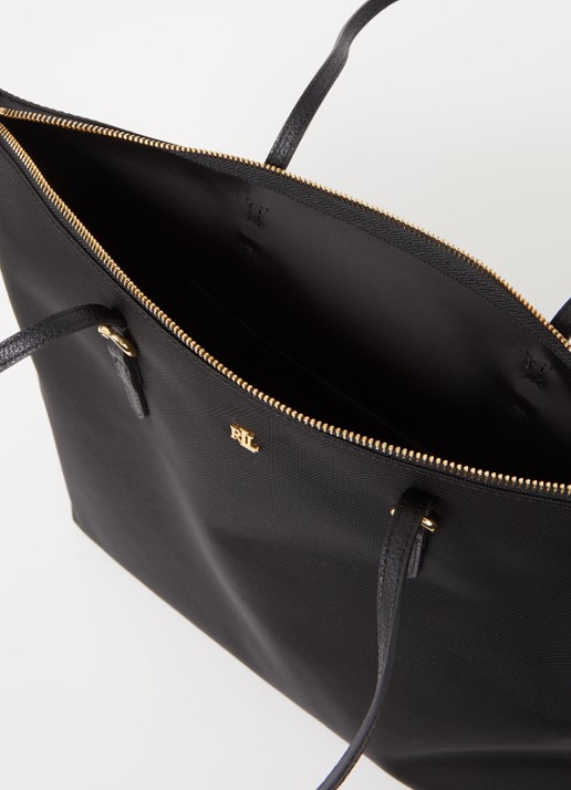 Ralph Lauren Keaton shopper van canvas met logo - detail zwart