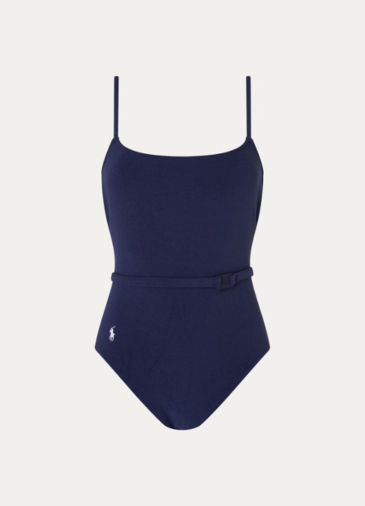 Ralph Lauren Kennedy badpak van badstof met uitneembare vulling - voorkant 2 donkerblauw
