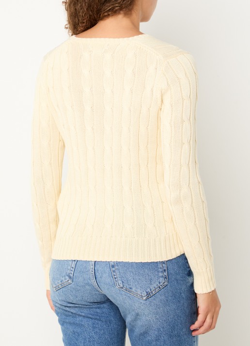Ralph Lauren Kimberly kabelgebreide pullover met logoborduring - achterkant 4 beige