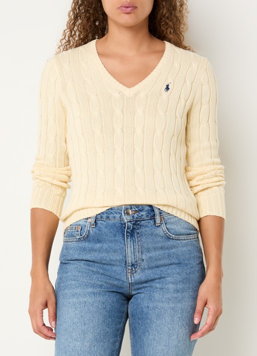 Ralph Lauren Kimberly kabelgebreide pullover met logoborduring