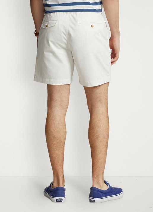 Ralph Lauren Korte broek van katoen met steekzakken  - achterkant 4 deckwash white / wit