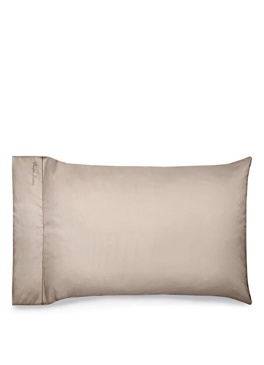 Ralph Lauren Kussensloop van katoensatijn 624TC in 2-pack - voorkant beige