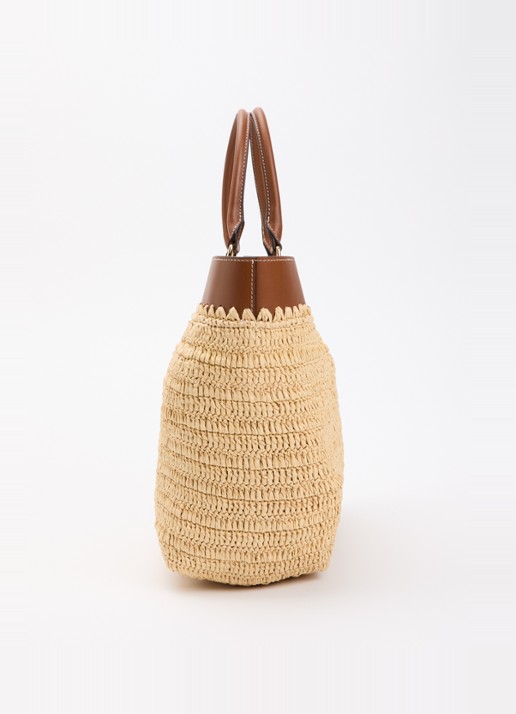 Ralph Lauren Kyla Large handtas met leren details - detail 3 beige