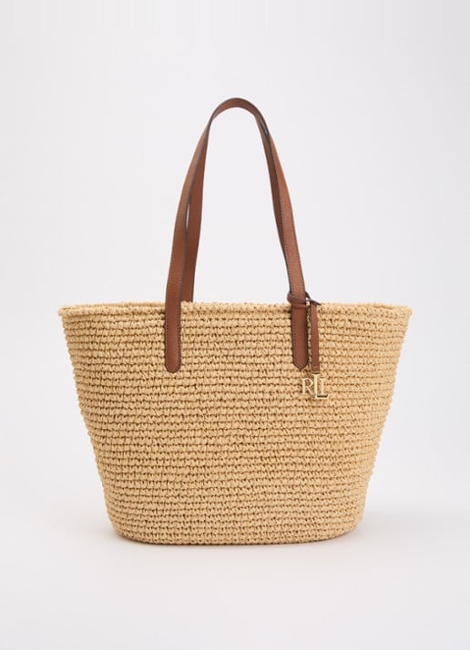 Ralph Lauren Lainey shopper van stro met leren details