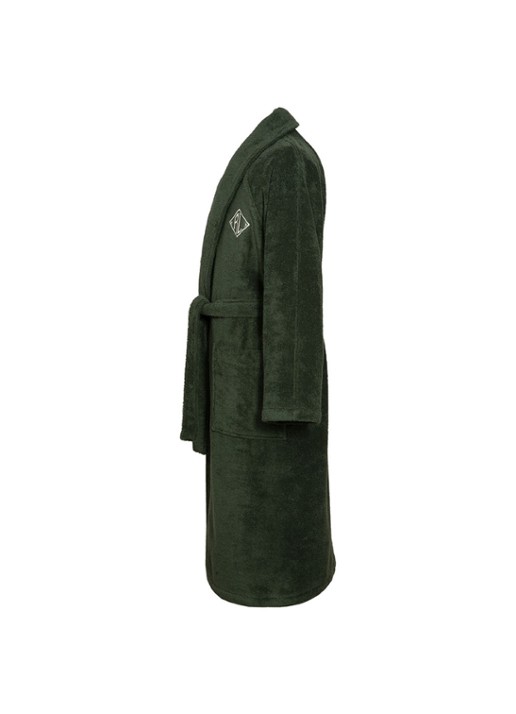 Ralph Lauren Langdon badjas van katoen - unisex - detail 6 donkergroen