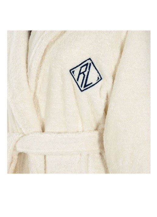 Ralph Lauren Langdon badjas van katoen - unisex - voorkant 7 ivoor