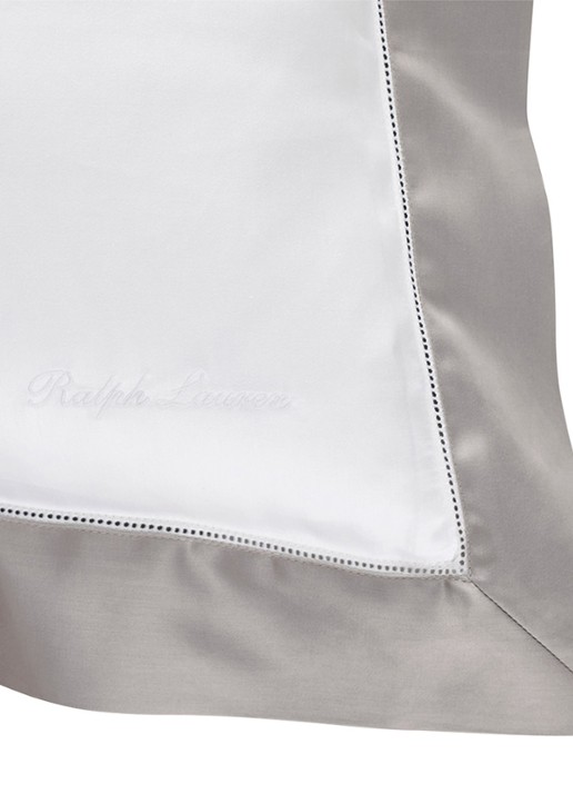 Ralph Lauren Langdon kussensloop van katoensatijn 245TC - voorkant 3 zilver