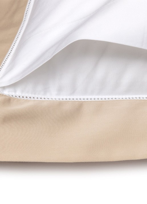 Ralph Lauren Langdon kussensloop van katoensatijn 624TC - voorkant 3 creme
