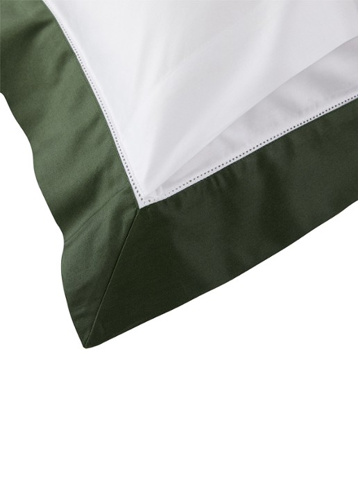 Ralph Lauren Langdon kussensloop van katoensatijn 624TC - voorkant 4 donkergroen