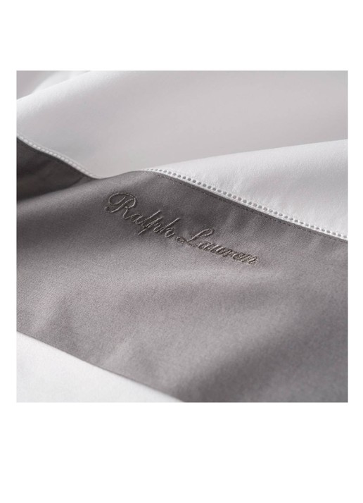 Ralph Lauren Langdon laken van katoensatijn  - detail 2 antraciet