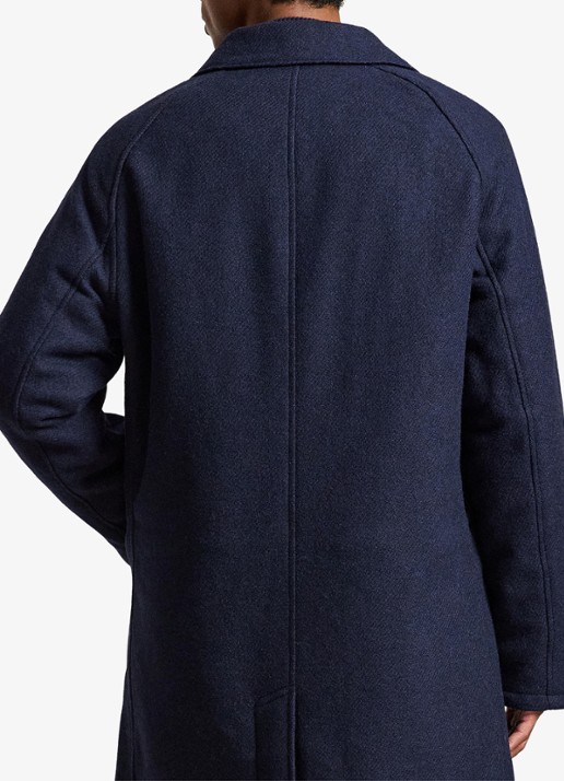 Ralph Lauren Langdon mantel van tweed met steekzakken - achterkant 5 collection navy / donkerblauw