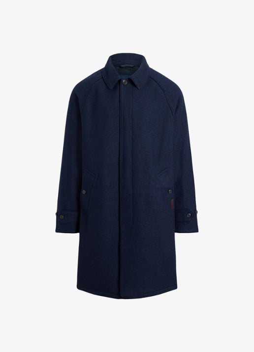 Ralph Lauren Langdon mantel van tweed met steekzakken