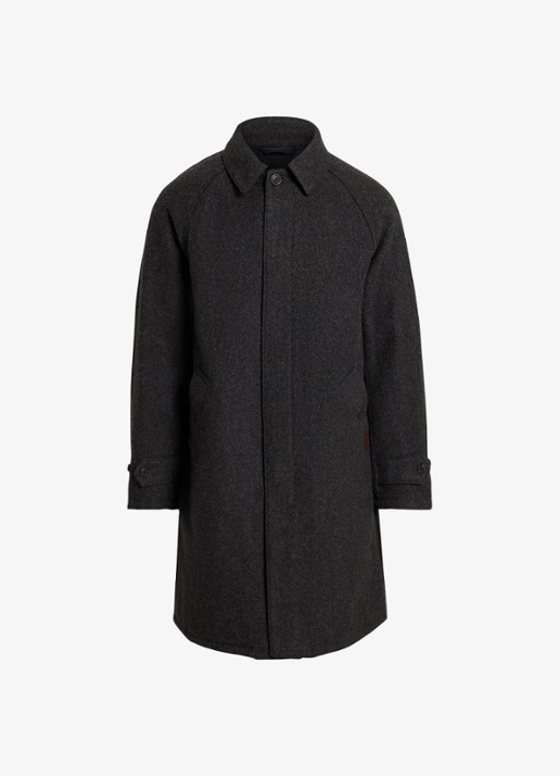Ralph Lauren Langdon mantel van tweed met steekzakken - voorkant 2 charcoal-2wh5