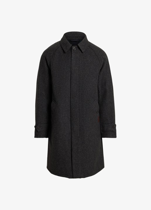 Ralph Lauren Langdon mantel van tweed met steekzakken - voorkant charcoal-2wh5