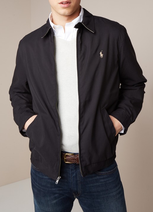 Ralph Lauren Lichtgewicht jack met elastische boord - detail 3 zwart