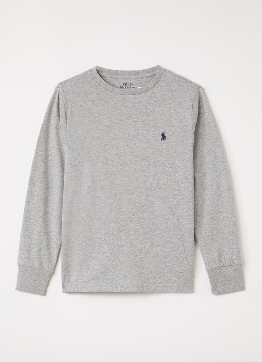 Ralph Lauren Longsleeve met logoborduring - voorkant 3 grijsmele