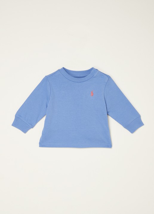 Ralph Lauren Longsleeve met logoborduring  - voorkant lavendel