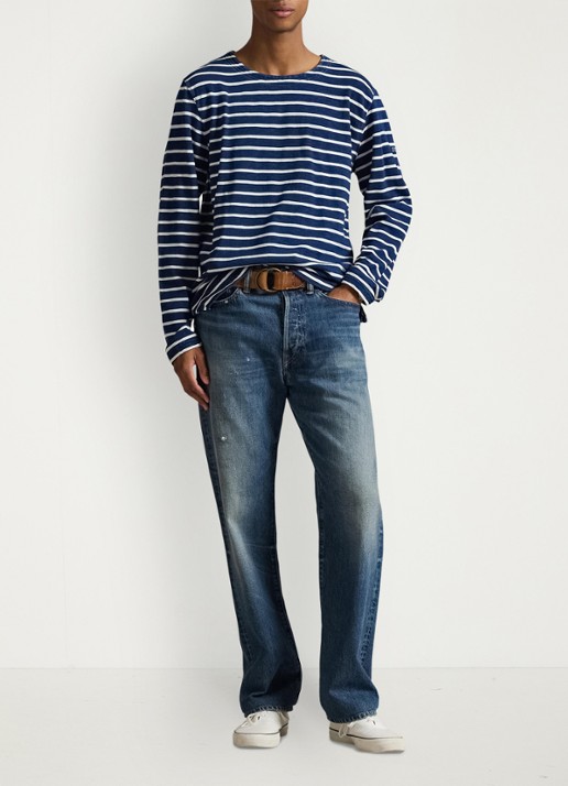 Ralph Lauren Longsleeve met streepprint - voorkant 2 dark indigo / donkerblauw