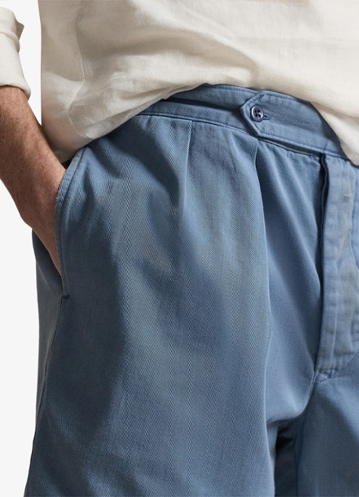 Ralph Lauren Loose fit korte broek met steekzakken - detail 5 les fades / staalblauw