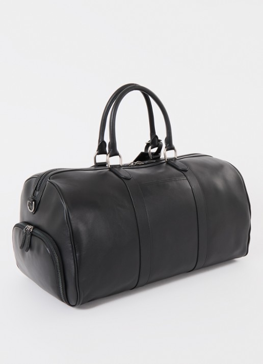 Ralph Lauren M weekendtas van leer - achterkant 3 zwart