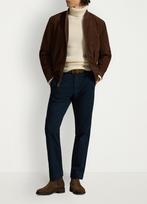 Ralph Lauren Manhasset straight fit chino met stretch - voorkant 3 aviator navy / donkerblauw
