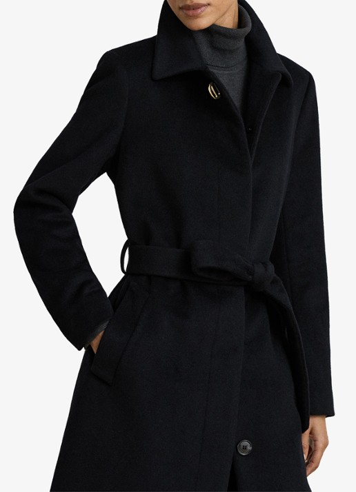 Ralph Lauren Mantel in kasjmierblend met strikceintuur