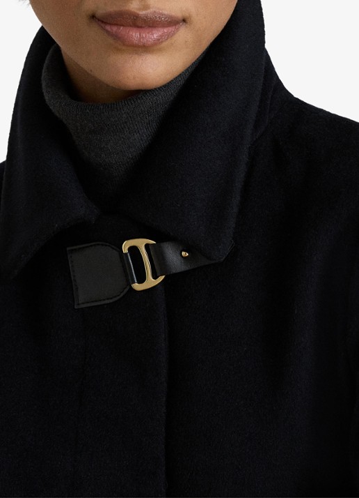 Ralph Lauren Mantel in kasjmierblend met strikceintuur - detail 5 zwart
