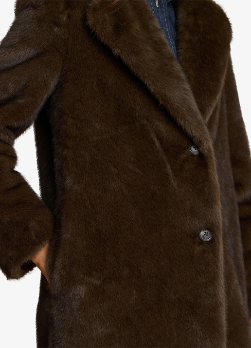 Ralph Lauren Mantel van imitatiebont - detail 2 circuit brown / bruin